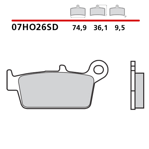 Brake pads Brembo Honda CR 125 (95-01) rear standard 07HO26SD