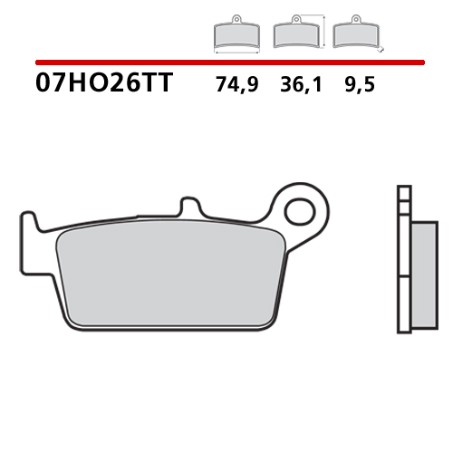 Brake pads Brembo Yamaha YZ 250 (98-02) rear ceramic 07HO26TT