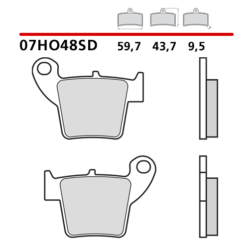Brake pads Brembo Honda CRF 250 X (04-17) rear standard 07HO48SD
