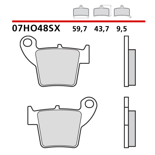 Brake pads Brembo Honda CR 125 (02-07) rear race 07HO48SX