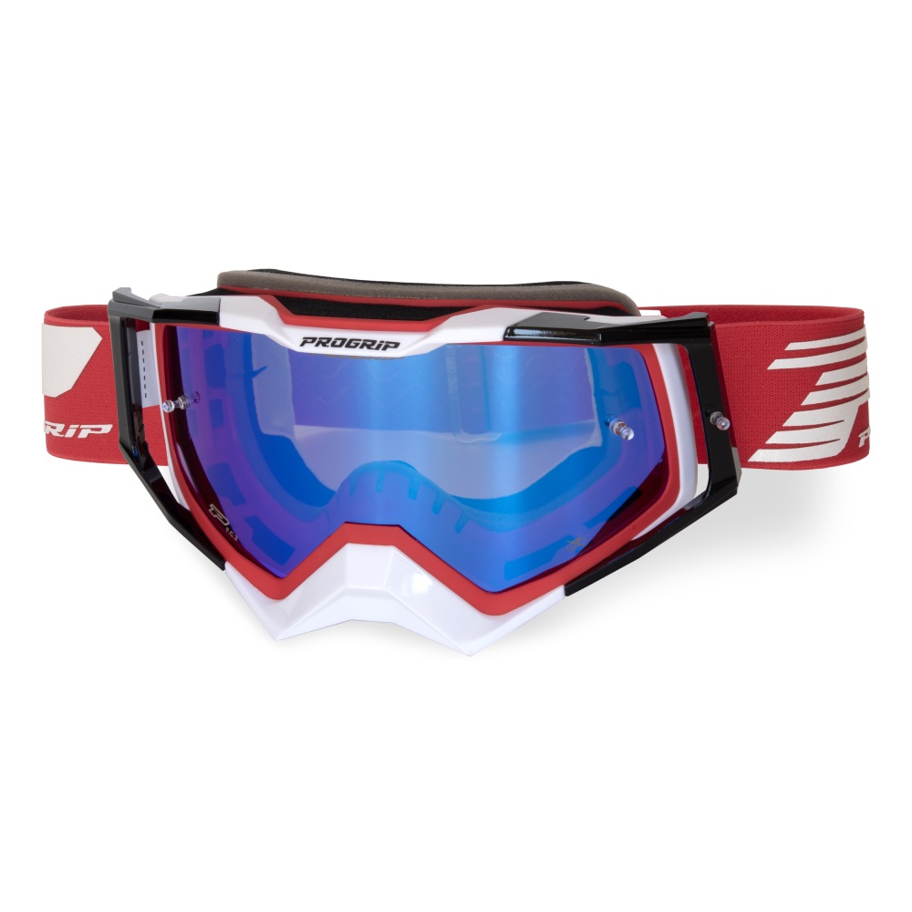 Goggles Pro Grip Rapid - Red White Black mirrored lens blue 3309-161-FL