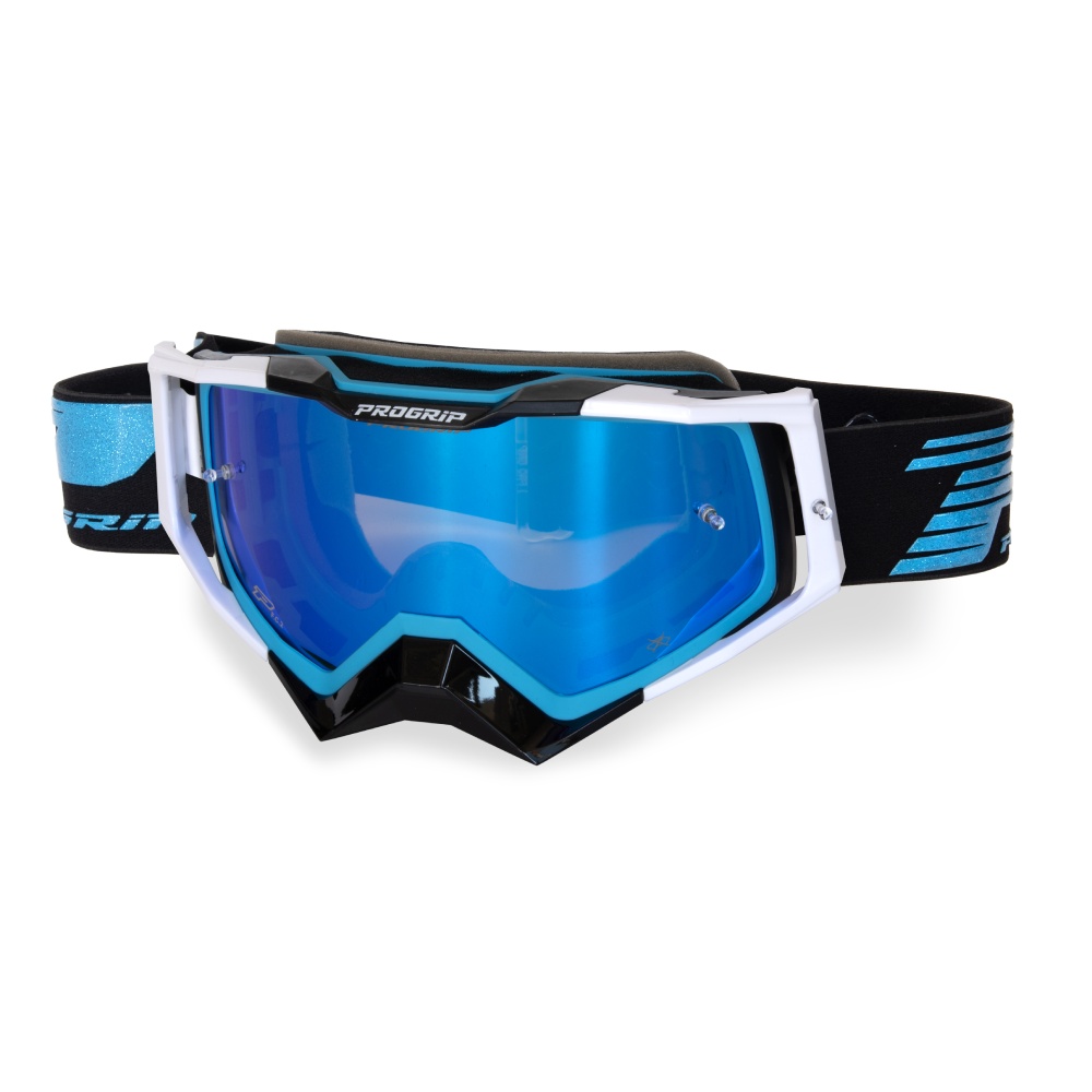 Goggles Pro Grip Rapid - Light blue Black White mirrored lens blue 3309-379-FL