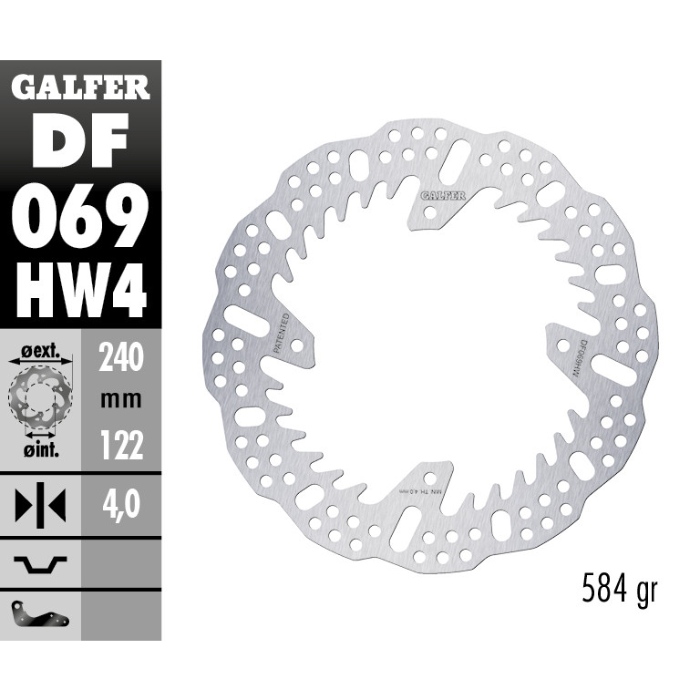 Brake disc Galfer Shark Honda CRF 250 RX (19-25) rear - 4 mm DF069HW4