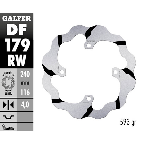Brake disc Galfer Race Kawasaki KX 250 (03-08) rear DF179RW