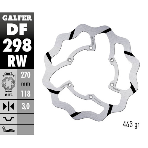 Brake disc Galfer Race Yamaha YZ 450 F (16-25) front DF298RW