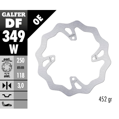 Brake disc Galfer Wave Suzuki RMZ 450 (05-17) front DF349W