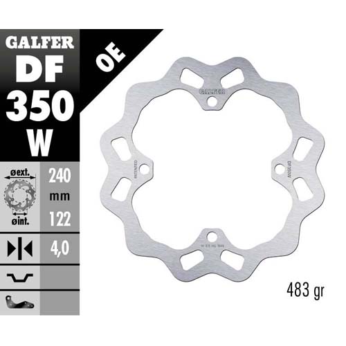Brake disc Galfer Wave Suzuki RMZ 450 (05-25) rear DF350W