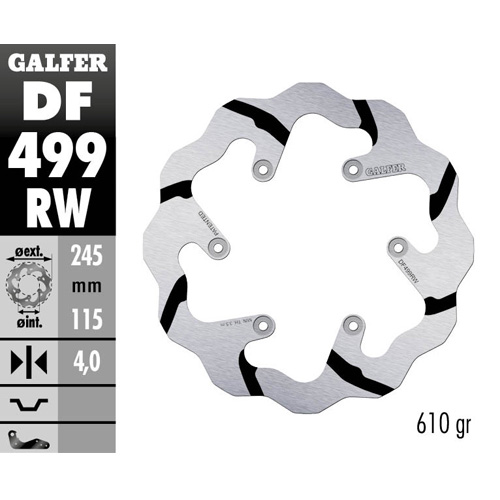 Brake disc Galfer Race Yamaha YZ 125 (02-18) rear DF499RW