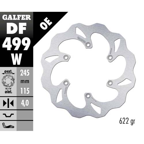 Brake disc Galfer Wave Yamaha YZ 250 F (02-18) rear DF499W
