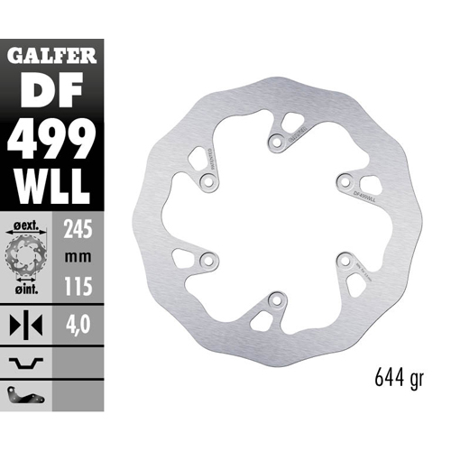 Brake disc Galfer Wave Yamaha YZ 426 F (02) rear solid DF499WLL