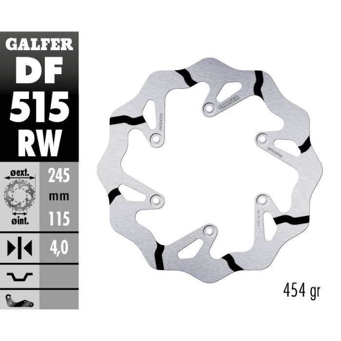 Brake disc Galfer Race Yamaha YZ 250 (19-21) rear DF515RW