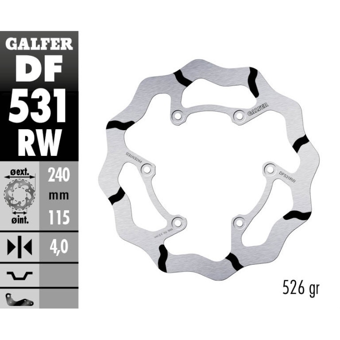 Brake disc Galfer Race Fantic 250 XXF (22-25) rear DF531RW