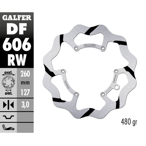 Brake disc Galfer Race Husqvarna 250 TC (14-25) front DF606RW