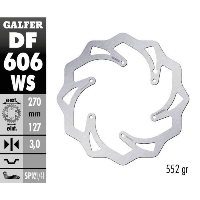 Brake disc Galfer Wave Husaberg 125 TE (12-14) front maggiorato DF606WS