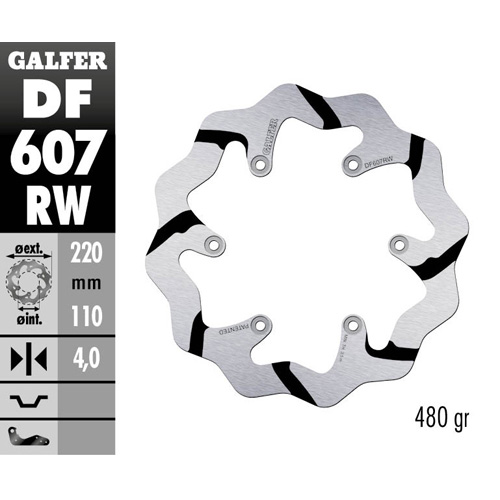 Brake disc Galfer Race Husaberg 125 TE (11-14) rear DF607RW