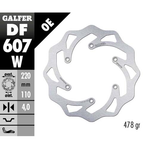 Brake disc Galfer Wave Husaberg 125 TE (11-14) rear DF607W
