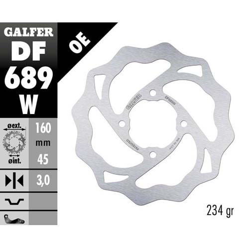 Brake disc Galfer Wave KTM 65 SX (04-22) rear DF689W