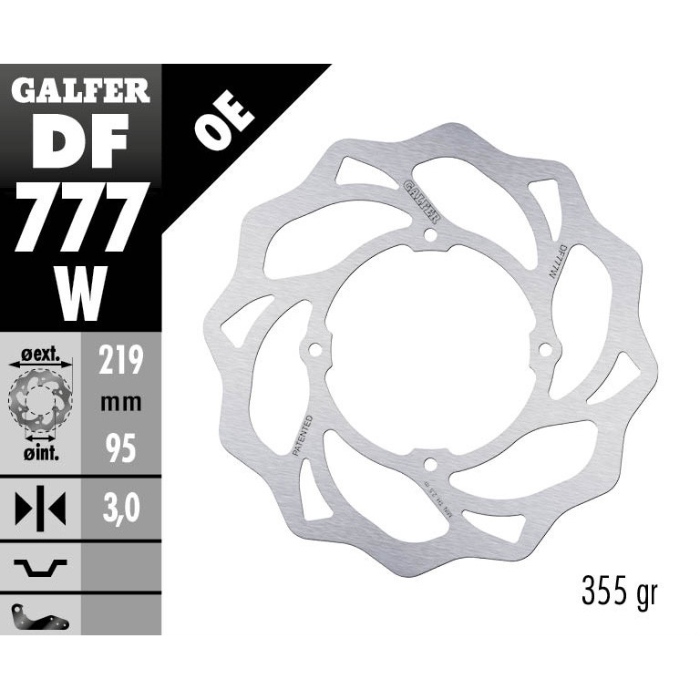 Brake disc Galfer Wave KTM 85 SX (03-12) front DF777W
