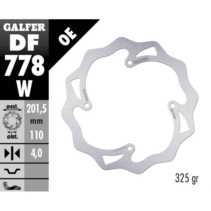 Brake disc Galfer Wave KTM 85 SX (03-10) rear DF778W