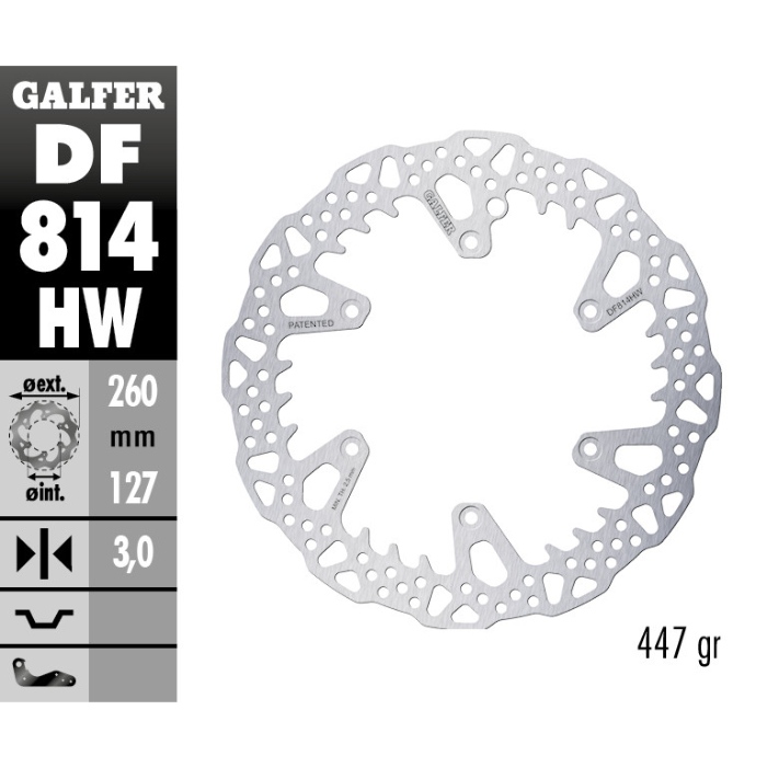 Brake disc Galfer Shark Beta RR 125 2T (18-25) front DF814HW