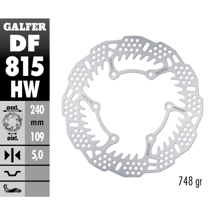 Brake disc Galfer Shark Beta RR 250 (13-25) rear - 5 mm DF815HW