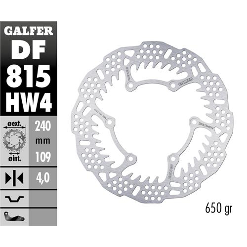 Brake disc Galfer Shark Beta RR 450 (13-14) rear - 4 mm DF815HW4