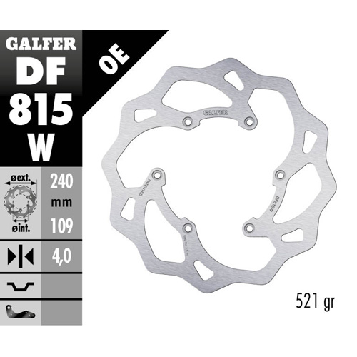 Brake disc Galfer Wave Beta RR 430 (15-25) rear DF815W