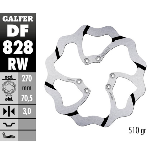 Brake disc Galfer Race TM EN/MX 250 (04-25) front DF828RW