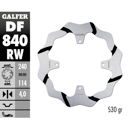 Brake disc Galfer Race TM EN/MX 125 (15-25) rear DF840RW