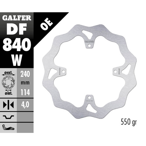 Brake disc Galfer Wave TM EN/MX 250 (15-25) rear DF840W