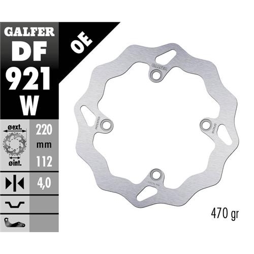 Brake disc Galfer Wave Sherco 300 SE-R (14-25) rear DF921W