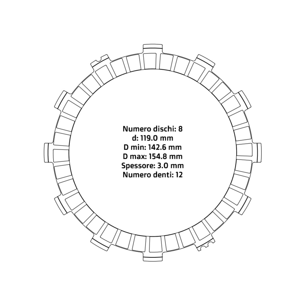 Clutch plates NRTeam Beta RR 390 (15-17) - Friction set DS02.F001.8