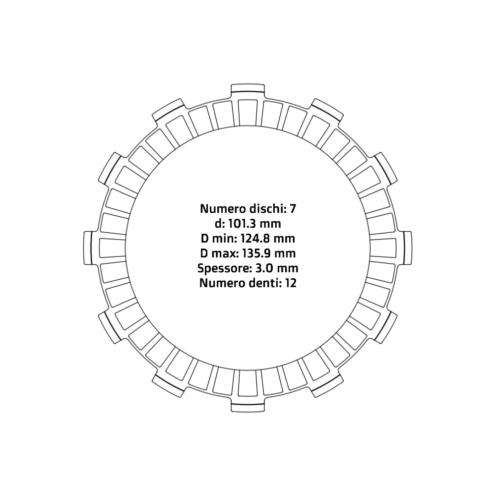 Clutch plates NRTeam KTM 125 EXC (98-16) - Friction set DS02.F003.7