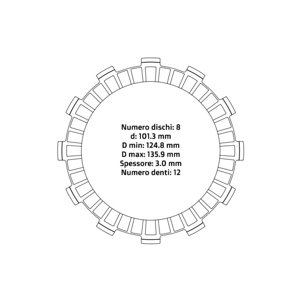 Clutch plates NRTeam Honda CRF 250 R (10) - Friction set DS02.F005.8