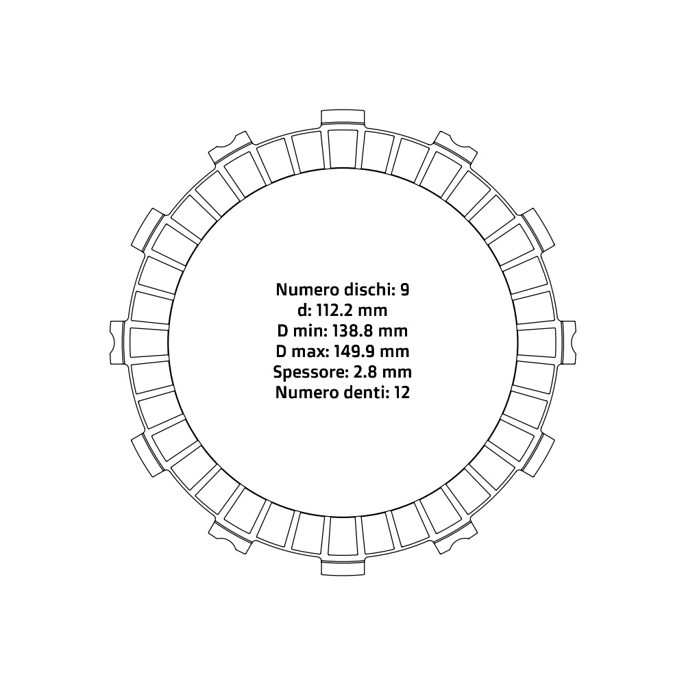 Clutch plates NRTeam KTM 530 EXC-F (08-11) - Friction set DS02.F020.9