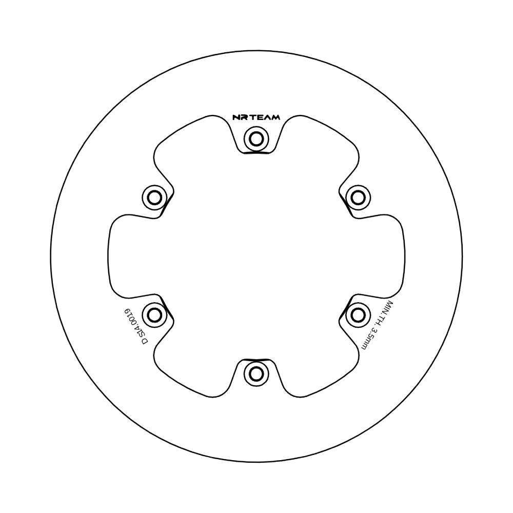 Brake disc NRTeam KTM 250 EXC-F (07-25) rear solid DS14.0019
