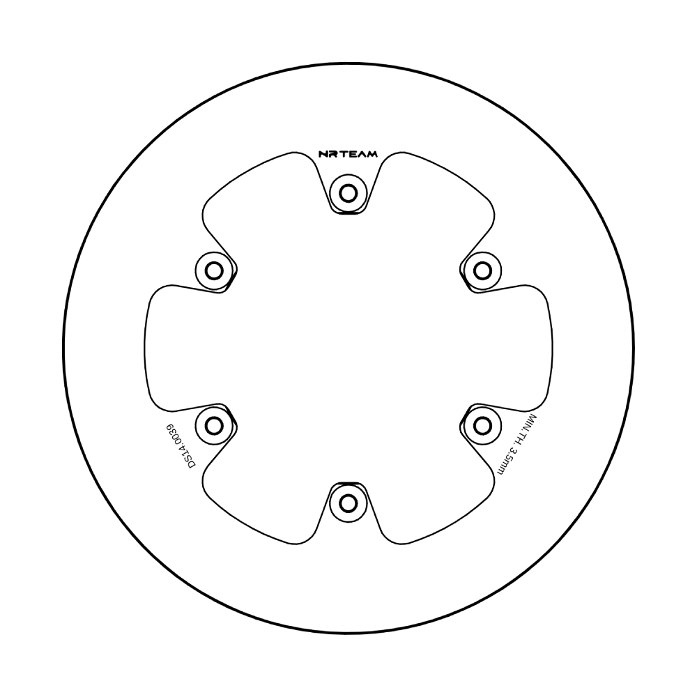 Brake disc NRTeam Yamaha WR 450 F (03-18) rear solid DS14.0039