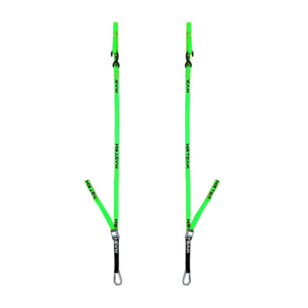 Pair of motorcycle straps Pull Up 25mm NRTeam green Pair of motorcycle straps Pull Up 25mm NRTeam green