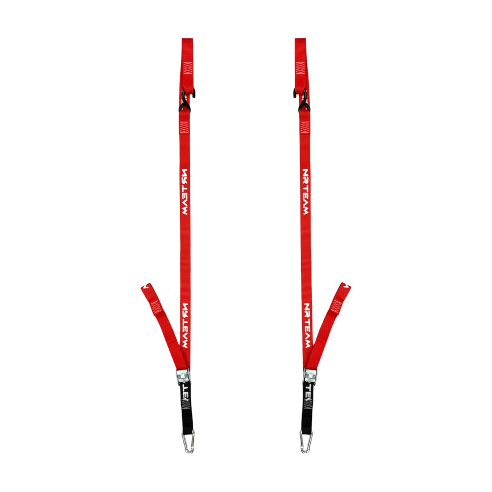 Pair of motorcycle straps Pull Up 38mm NRTeam red Pair of motorcycle straps Pull Up 38mm NRTeam red