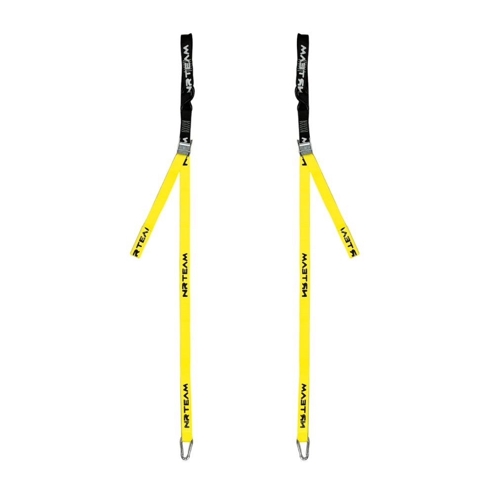 Pair of motorcycle straps Tie Down 38mm NRTeam yellow DS89.TD15G