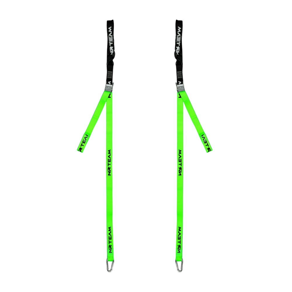 Pair of motorcycle straps Tie Down 38mm NRTeam green Pair of motorcycle straps Tie Down 38mm NRTeam green