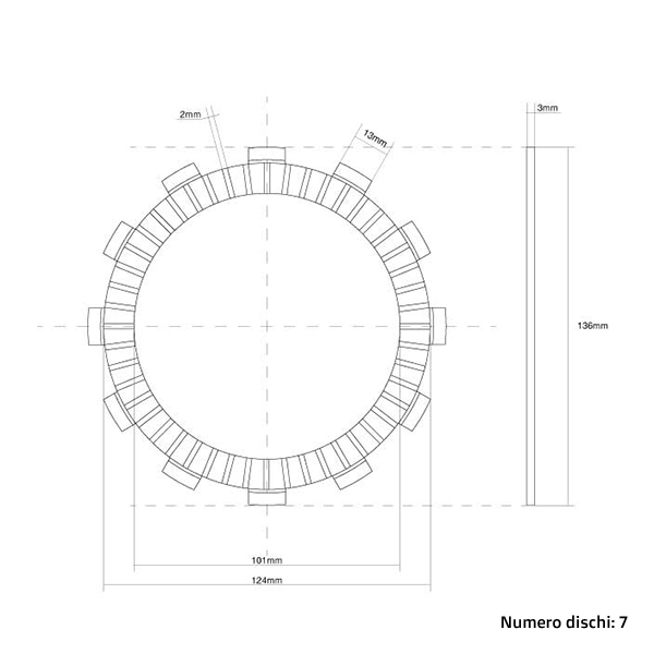 Clutch Discs (Friction) FCC KTM 150 SX (09-18) FCC.0014