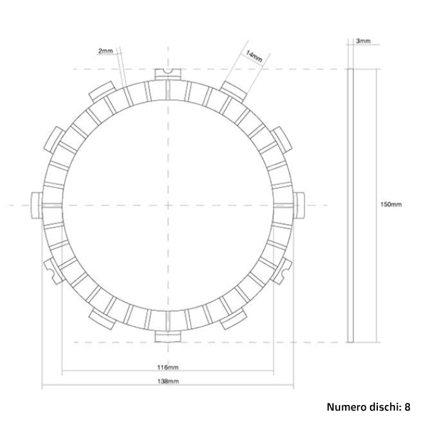 Clutch Discs (Friction) FCC Honda CR 500 (90-01) FCC.0039