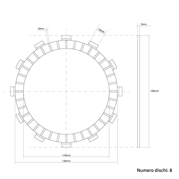 Clutch Discs (Friction) FCC Fantic 250 XX (22-25) FCC.0094