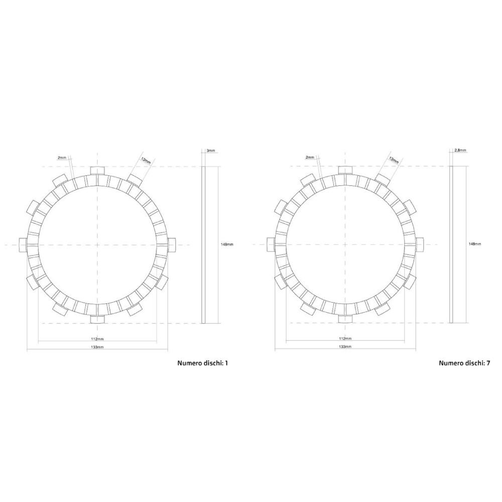 Clutch Discs (Friction) FCC Yamaha YZ 400 F (98-99) FCC.0162