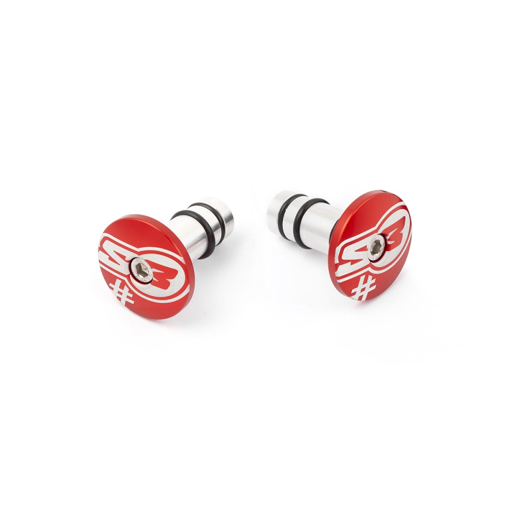 Pair of handlebar end caps S3 red Too HA-END2-R