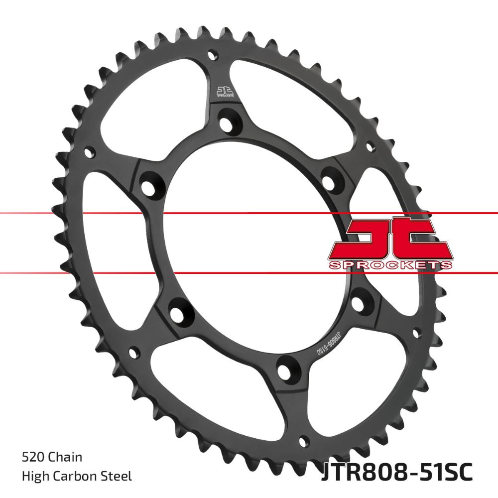 Rear sprocket JT steel Suzuki RM 250 (89-12) 51 teeth self-cleaning JTR808.51SC