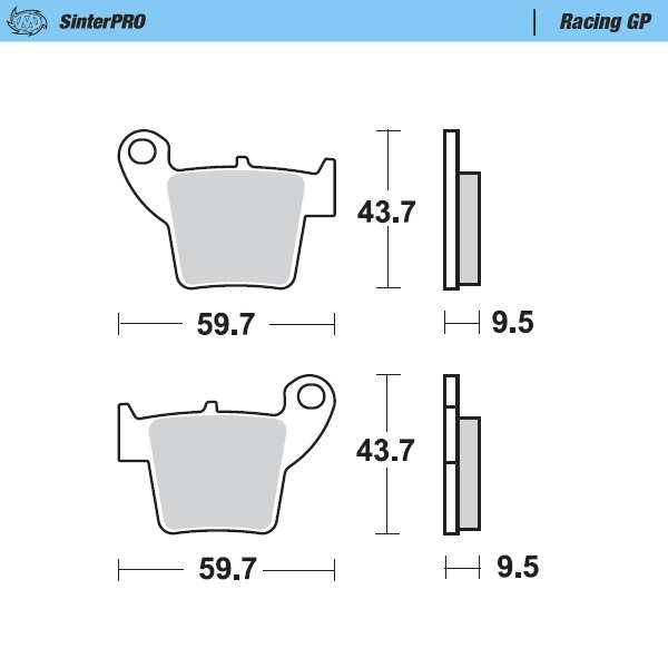 Brake pads Moto Master Honda CRF 450 R (02-25) rear GP MM-094312