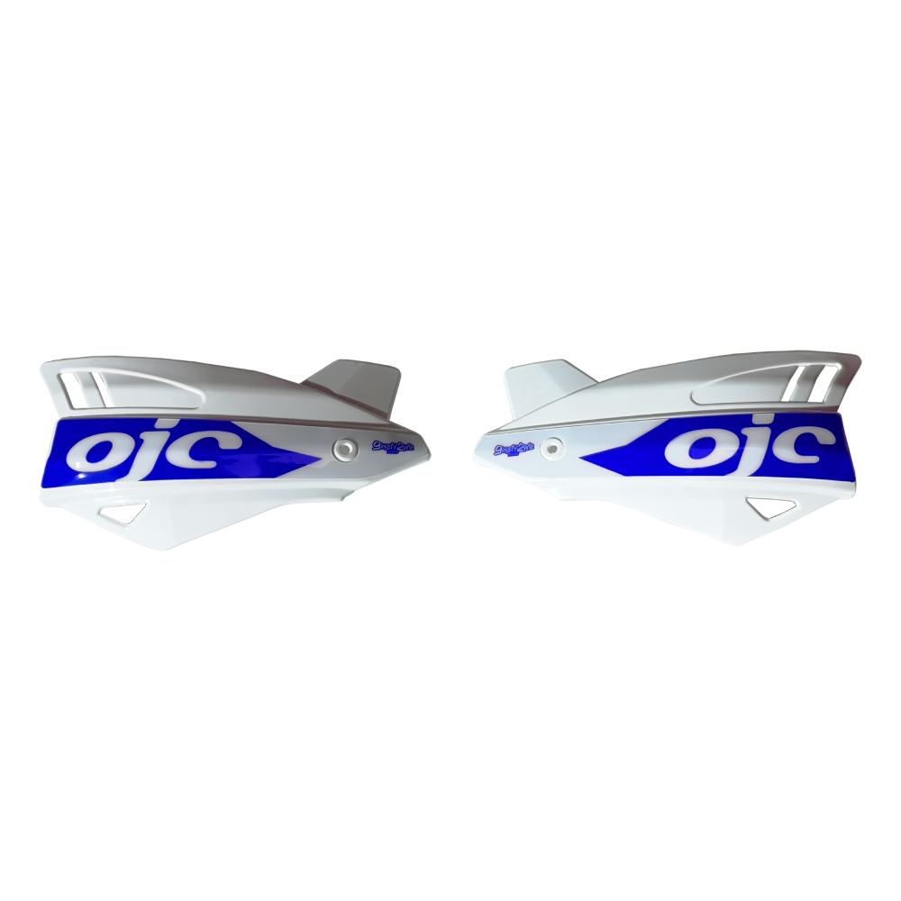 Pair of handguards OJC SHARK universal white (blue sticker) Pair of handguards OJC SHARK universal white (blue sticker)