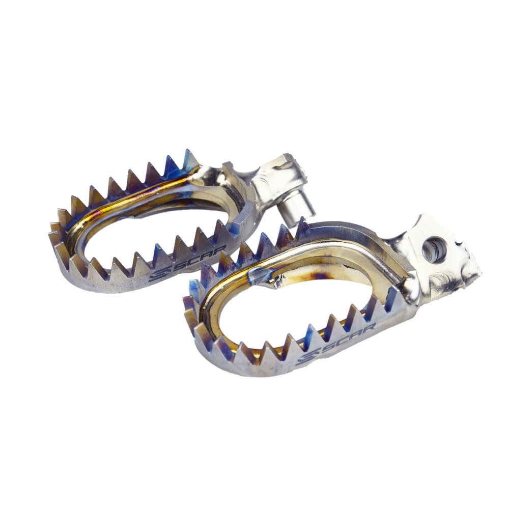 Footpegs titanium Scar Yamaha YZ 125 (97-26) Anti-Mud S1516AM